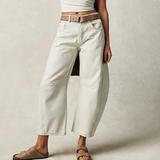 Pantalon Ample à Jambes Fuselées et Poches