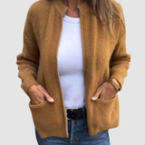 Cardigan Automne Élégant Gris Femme