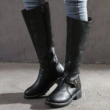 Zénaïde | Bottes Hautes Féminines à Talon Bloc & Bout Rond Élégant