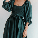 Robe Midi à Col V et Taille Nouée