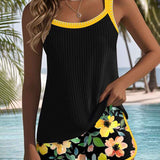 Ensemble Femme Débardeur et Short à Imprimé Floral