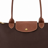 Sac cabas pliable en cuir contrastant pour femme
