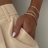 Set de 5 bracelets ajustables en acier inoxydable