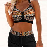 Ensemble Femme Débardeur Imprimé et Short à Franges