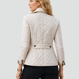 Veste matelassée femme à col pointu boutonnée