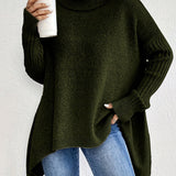 Pull Automne Élégant Vert Femme
