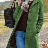 Manteau Mi-Long Femme Élégant – Veste Chic Boutonnée