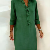 Robe Printemps En Coton Bleue Marine Femme