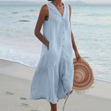 Robe Longue Sans Manches à Col V