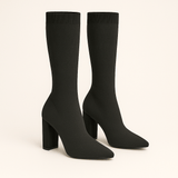 Bottes hautes chaussettes femme à talon bloc