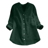 Chemisier Femme Coton Boutonné – Blouse Élégante et Légère