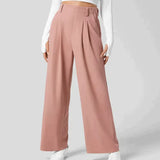 Pantalon Large Taille Haute Fluide Confort Moderne
