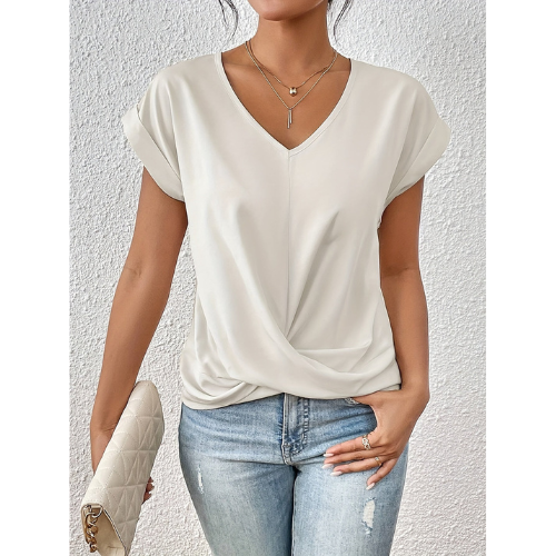 Tshirt Col V Coupe Fluide Confort Quotidien Élégant