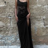 Robe Longue Dentelle Bardot Élégance Raffinée
