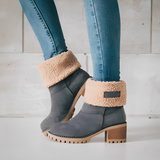 Bottines Fourrées à Talon pour Style Hivernal