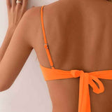 Bikini Femme Bandeau avec Taille Haute Drapée
