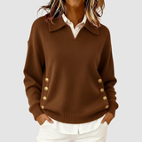 Pull Automne Élégant Marron Femme