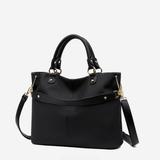 Sac cabas en cuir structuré à bandoulière amovible