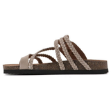 Sandales femme tressées à boucle et entre-doigt