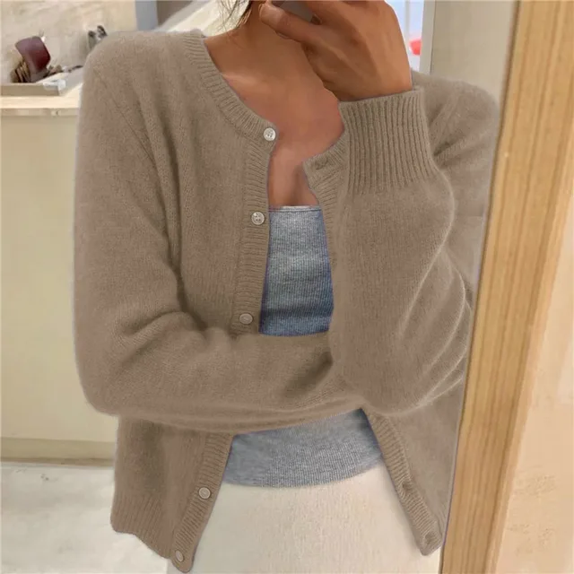 Cardigan Femme Maille Fine – Gilet Boutonné Élégant et Doux