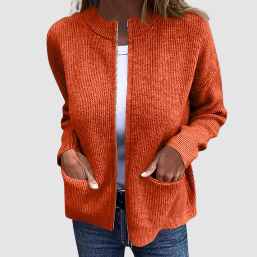 Cardigan Automne Élégant Gris Femme