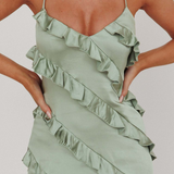 Robe Longue Volants Cascade Élégance Romantique