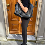 Sac cabas en cuir vieilli clouté pour femme
