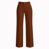 Pantalon femme taille haute à jambe large