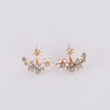 Boucles d'oreilles fleur femme double superposition