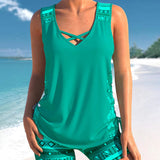 Ensemble Été Femme Débardeur Sport et Short Imprimé