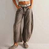 Pantalon Ample à Jambes Fuselées et Poches