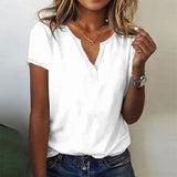 T-Shirt Femme Col V Élégant – Haut Basique Chic