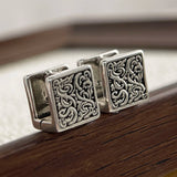 Boucles d'oreilles argent 925 gravées vintage