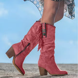 Bottes Bohème Franges Talon Style Western Chic