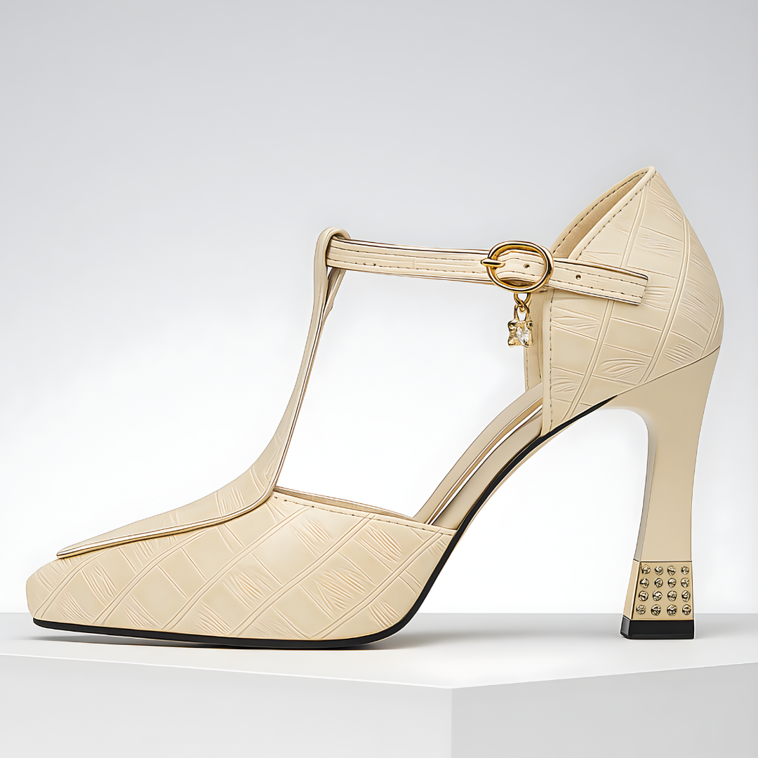 Escarpins élégants bride T talon confortable style raffiné