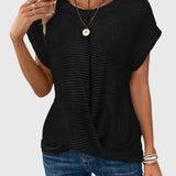 T-Shirt Texturé à Manches Courtes