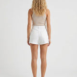 Short en jean femme coupe large effet usé