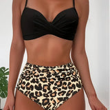 Maillot de Bain Taille Haute Drapé Maintien Élégance Été