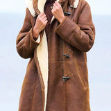 Manteau Peau Lainée Femme à Capuche – Veste Hiver Chaude et Élégante