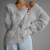 Cardigan Automne Léger Blanc Femme