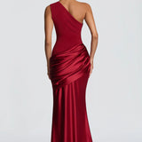 Robe Longue Asymétrique à Épaule Unique