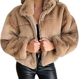 Veste Femme Sherpa Douce Zippée Hiver