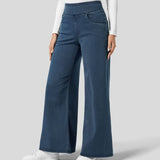 Jean large taille haute extensible silhouette élégante