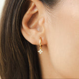 Boucles d'oreilles trèfle plaqué or et zircons