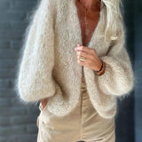 Cardigan Maille Moelleuse Boutonné Coupe Ample Confort Chic