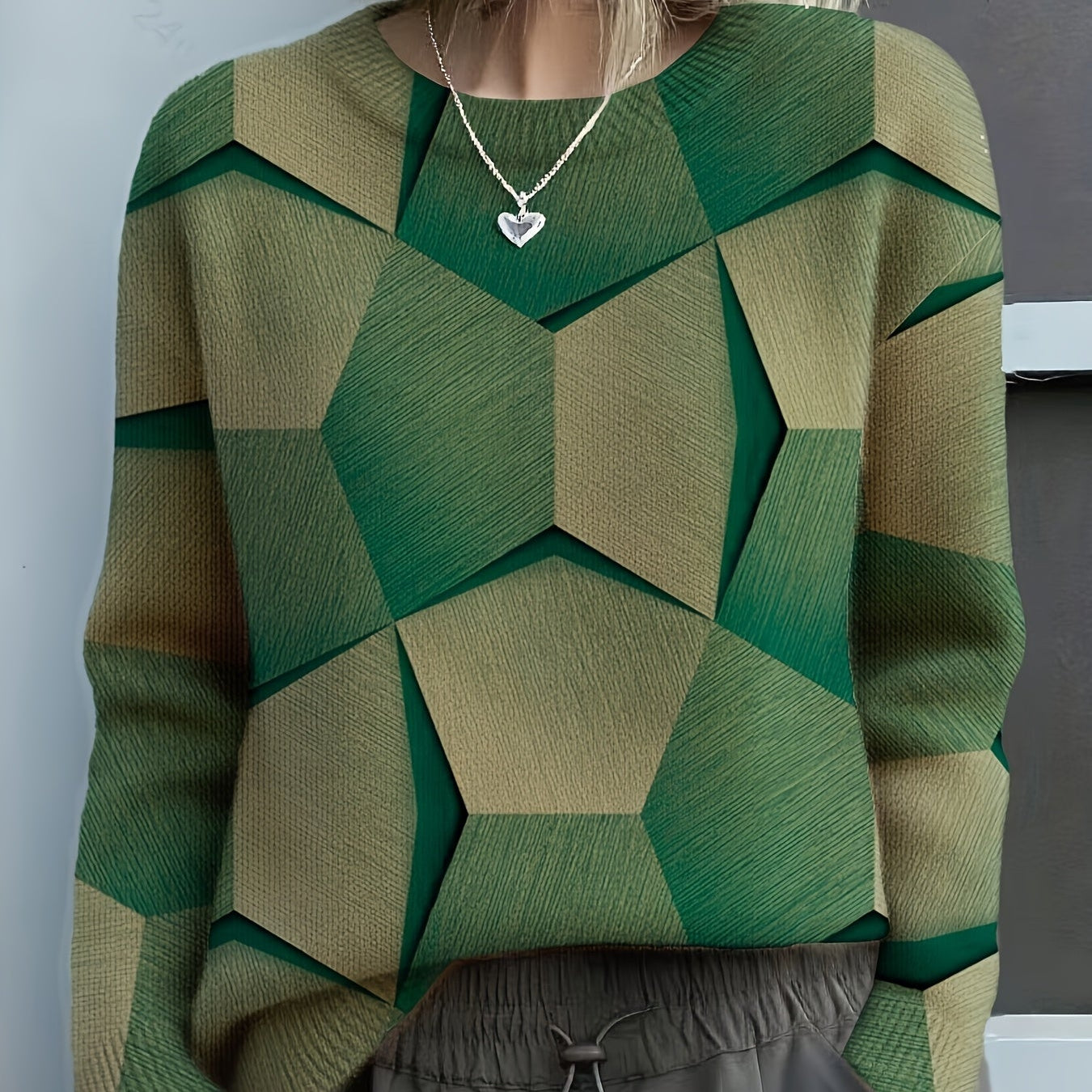 Pull Automne Vert Femme Essentiel