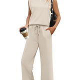 Ensemble Décontracté Sans Manches Pantalon Fluide
