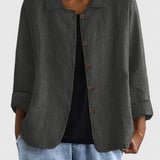 Veste Ample Boutonnée à Manches Trois-Quarts