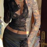 Top Dentelle Transparente Col Plongeant Élégance Chic