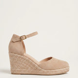 Espadrilles compensées femme en jute à bride cheville